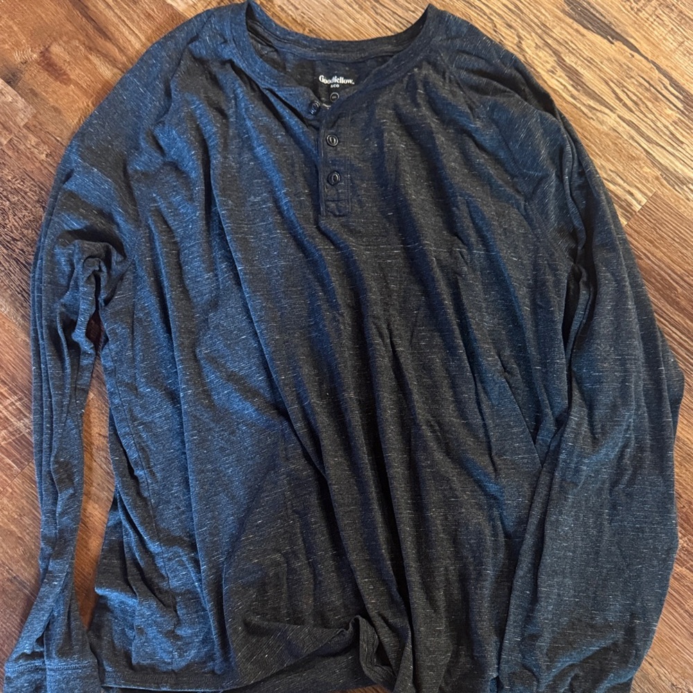 Goodfellow Dark Grey Long Sleeve Henley